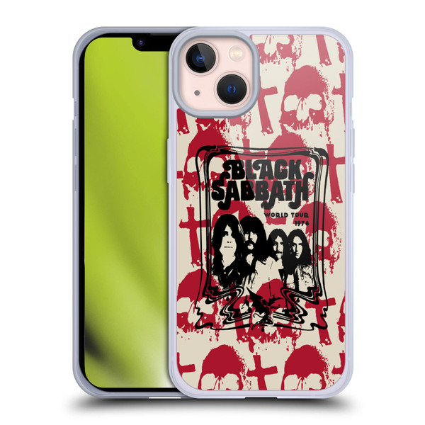 Black Sabbath Key Art Skull Cross World Tour Soft Gel Case for Apple iPhone 13