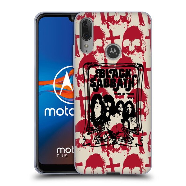 Black Sabbath Key Art Skull Cross World Tour Soft Gel Case for Motorola Moto E6 Plus