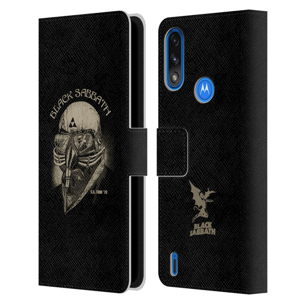 Black Sabbath Key Art US Tour 78 Leather Book Wallet Case Cover For Motorola Moto E7 Power / Moto E7i Power