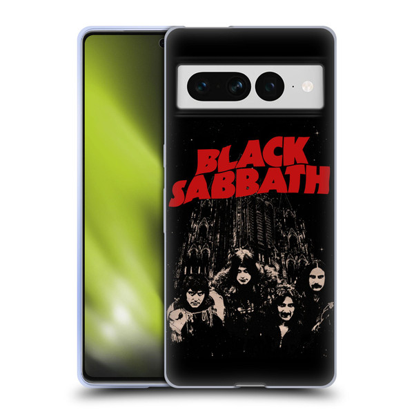 Black Sabbath Key Art Red Logo Soft Gel Case for Google Pixel 7 Pro