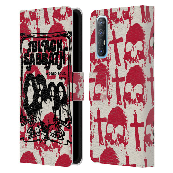 Black Sabbath Key Art Skull Cross World Tour Leather Book Wallet Case Cover For OPPO Find X2 Neo 5G