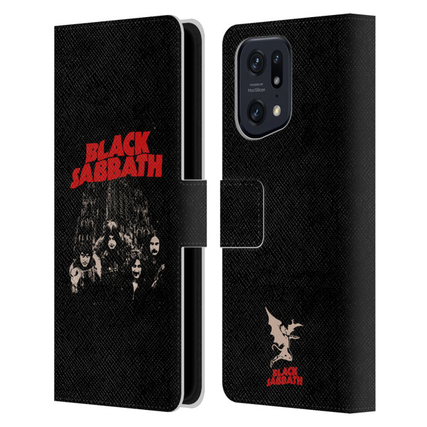 Black Sabbath Key Art Red Logo Leather Book Wallet Case Cover For OPPO Find X5 Pro