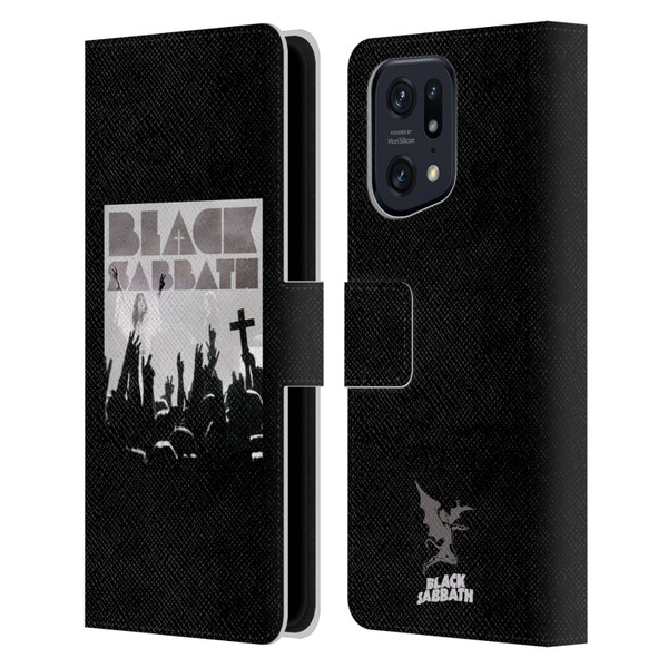 Black Sabbath Key Art Victory Leather Book Wallet Case Cover For OPPO Find X5 Pro