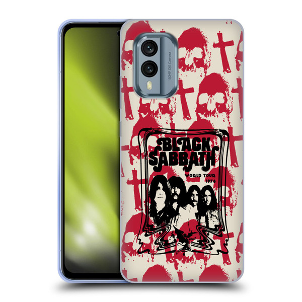 Black Sabbath Key Art Skull Cross World Tour Soft Gel Case for Nokia X30