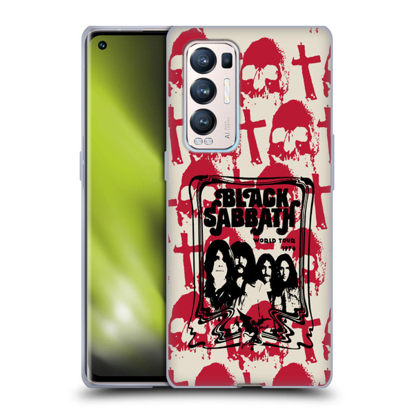 Black Sabbath Key Art Skull Cross World Tour Soft Gel Case for OPPO Find X3 Neo / Reno5 Pro+ 5G