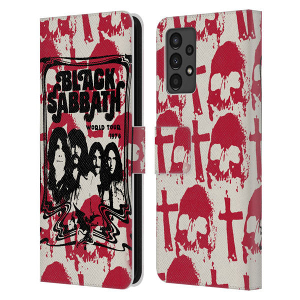 Black Sabbath Key Art Skull Cross World Tour Leather Book Wallet Case Cover For Samsung Galaxy A13 (2022)