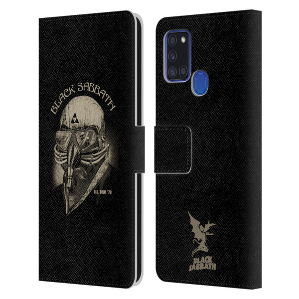 Black Sabbath Key Art US Tour 78 Leather Book Wallet Case Cover For Samsung Galaxy A21s (2020)
