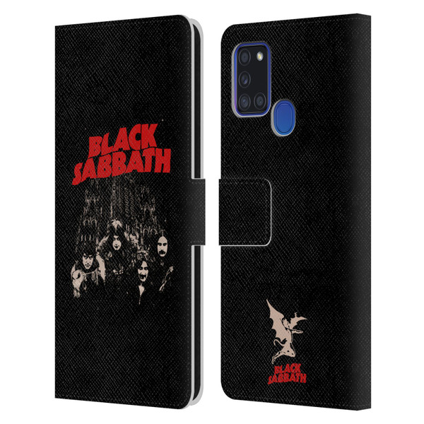 Black Sabbath Key Art Red Logo Leather Book Wallet Case Cover For Samsung Galaxy A21s (2020)