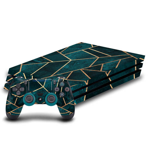 Elisabeth Fredriksson Art Mix Deep Teal Stone Vinyl Sticker Skin Decal Cover for Sony PS4 Pro Bundle