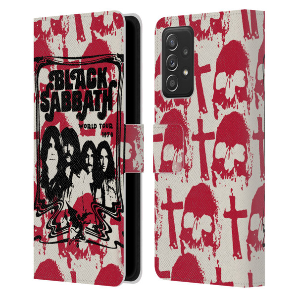 Black Sabbath Key Art Skull Cross World Tour Leather Book Wallet Case Cover For Samsung Galaxy A53 5G (2022)