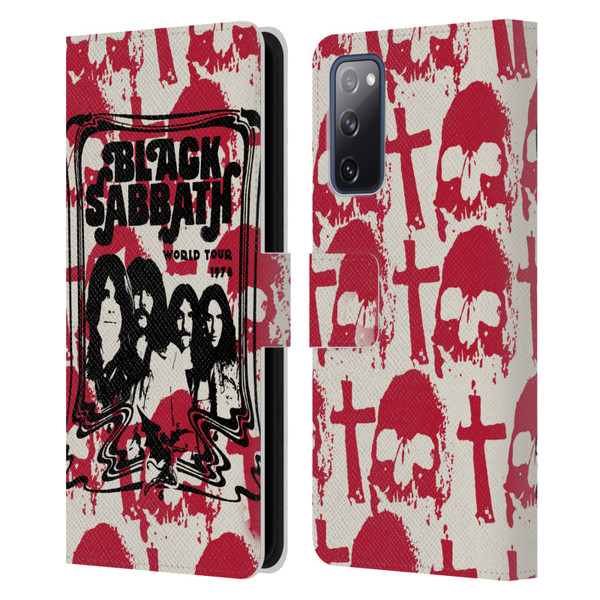 Black Sabbath Key Art Skull Cross World Tour Leather Book Wallet Case Cover For Samsung Galaxy S20 FE / 5G