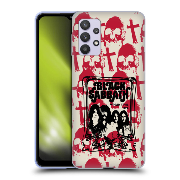 Black Sabbath Key Art Skull Cross World Tour Soft Gel Case for Samsung Galaxy A32 5G / M32 5G (2021)