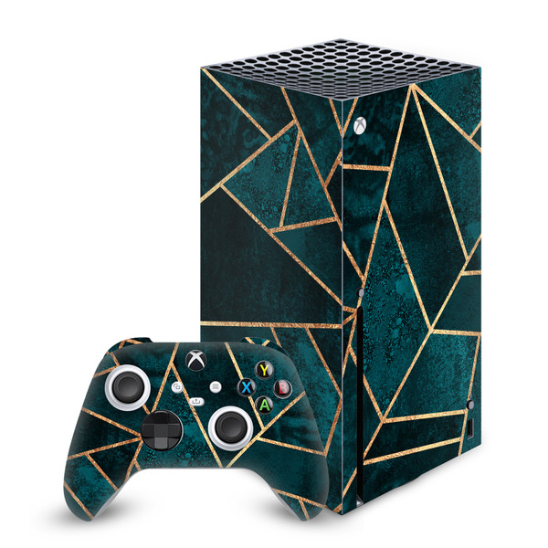 Elisabeth Fredriksson Art Mix Deep Teal Stone Vinyl Sticker Skin Decal Cover for Microsoft Series X Console & Controller