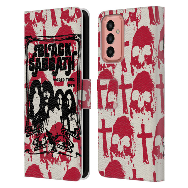 Black Sabbath Key Art Skull Cross World Tour Leather Book Wallet Case Cover For Samsung Galaxy M13 (2022)