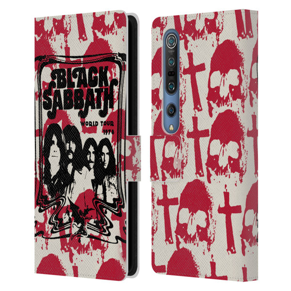 Black Sabbath Key Art Skull Cross World Tour Leather Book Wallet Case Cover For Xiaomi Mi 10 5G / Mi 10 Pro 5G