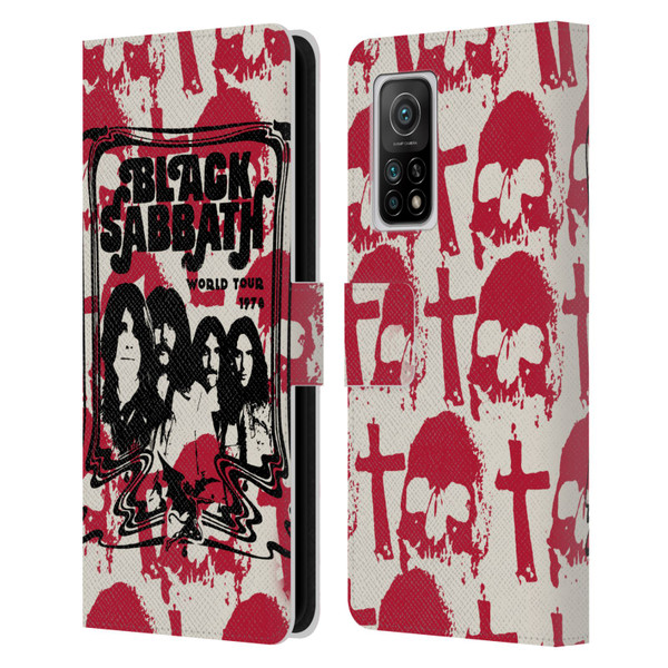 Black Sabbath Key Art Skull Cross World Tour Leather Book Wallet Case Cover For Xiaomi Mi 10T 5G