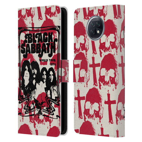 Black Sabbath Key Art Skull Cross World Tour Leather Book Wallet Case Cover For Xiaomi Redmi Note 9T 5G