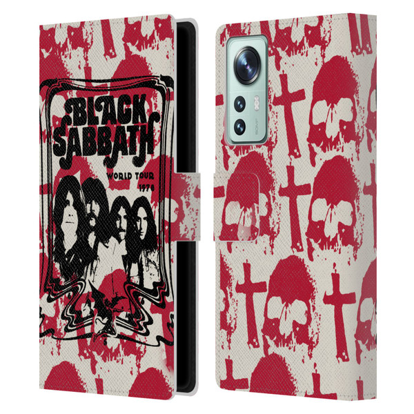 Black Sabbath Key Art Skull Cross World Tour Leather Book Wallet Case Cover For Xiaomi 12
