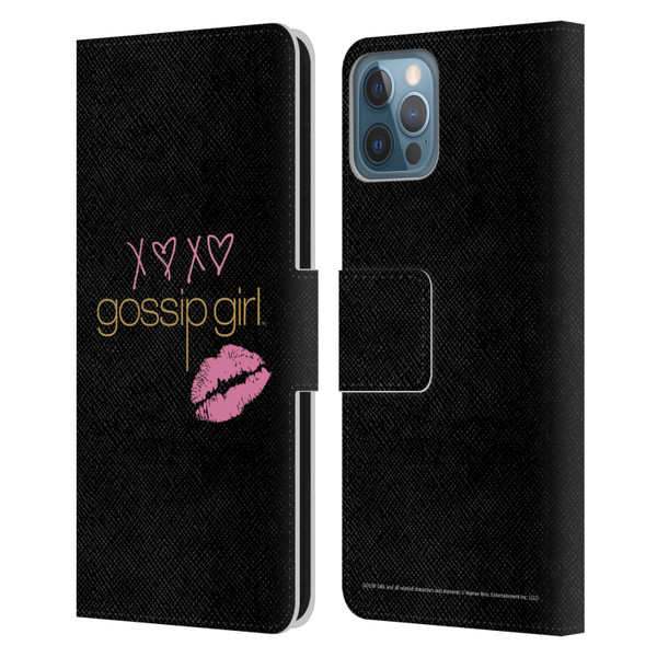 Gossip Girl Graphics XOXO Leather Book Wallet Case Cover For Apple iPhone 12 / iPhone 12 Pro