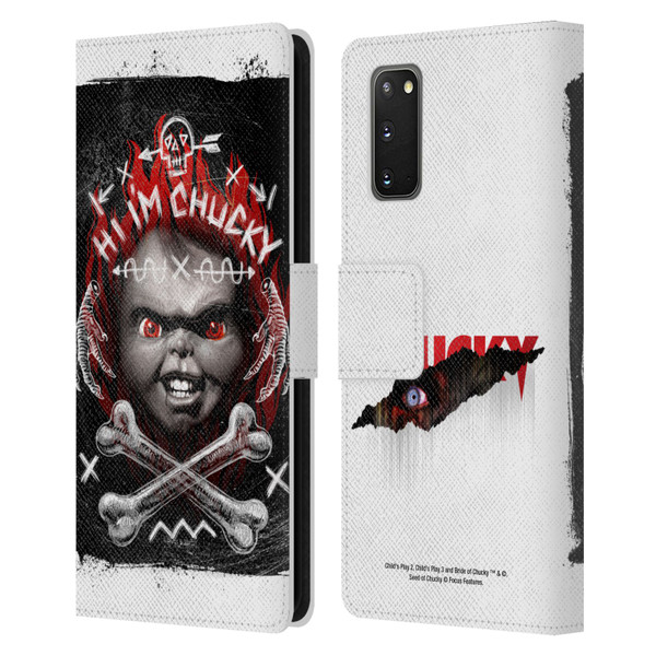 Child's Play Key Art Hi I'm Chucky Grunge Leather Book Wallet Case Cover For Samsung Galaxy S20 / S20 5G