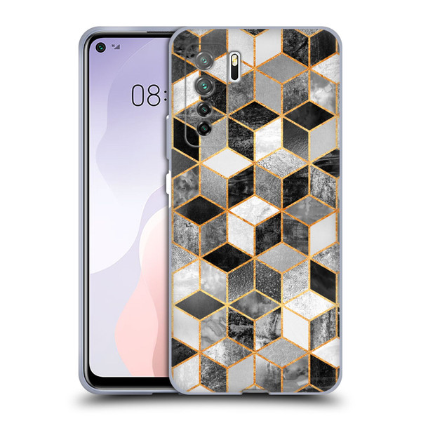 Elisabeth Fredriksson Cubes Collection Black And White Soft Gel Case for Huawei Nova 7 SE/P40 Lite 5G