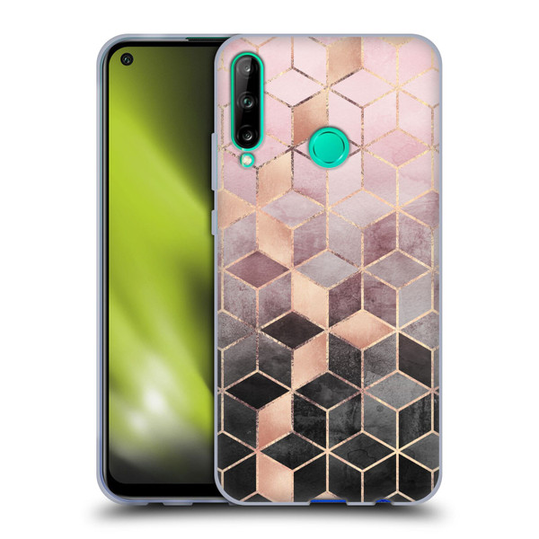 Elisabeth Fredriksson Cubes Collection Pink And Grey Gradient Soft Gel Case for Huawei P40 lite E