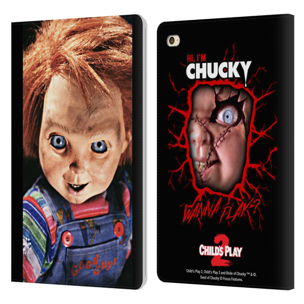 Child's Play II Key Art Doll Stare Leather Book Wallet Case Cover For Apple iPad mini 4