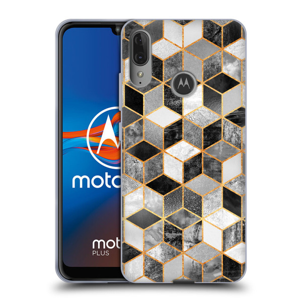 Elisabeth Fredriksson Cubes Collection Black And White Soft Gel Case for Motorola Moto E6 Plus