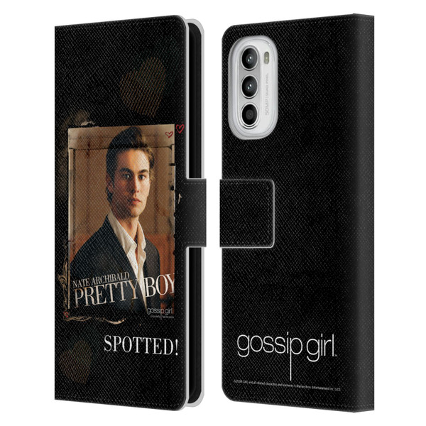 Gossip Girl Graphics Nate Leather Book Wallet Case Cover For Motorola Moto G52