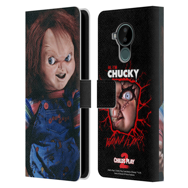 Child's Play II Key Art Doll Leather Book Wallet Case Cover For Nokia C30
