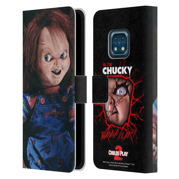 Child's Play II Key Art Doll Leather Book Wallet Case Cover For Nokia XR20