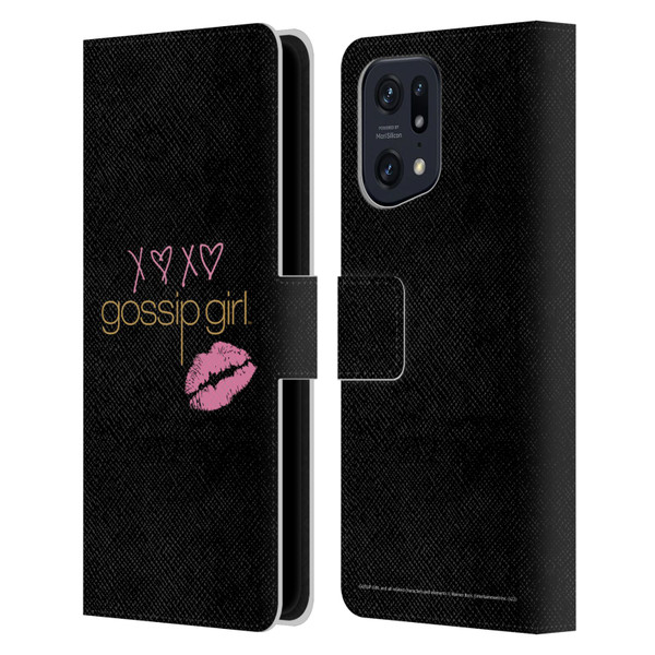 Gossip Girl Graphics XOXO Leather Book Wallet Case Cover For OPPO Find X5