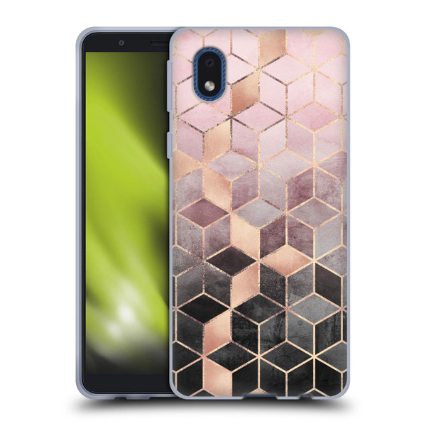 Elisabeth Fredriksson Cubes Collection Pink And Grey Gradient Soft Gel Case for Samsung Galaxy A01 Core (2020)