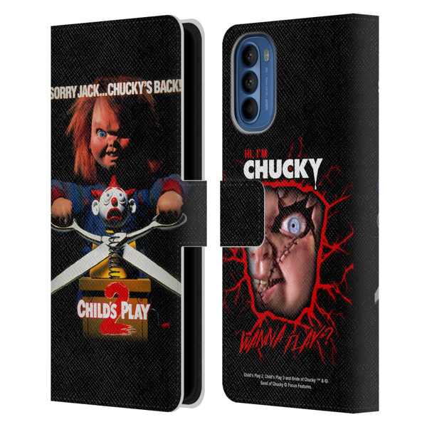 Child's Play II Key Art Poster Leather Book Wallet Case Cover For Motorola Moto G41