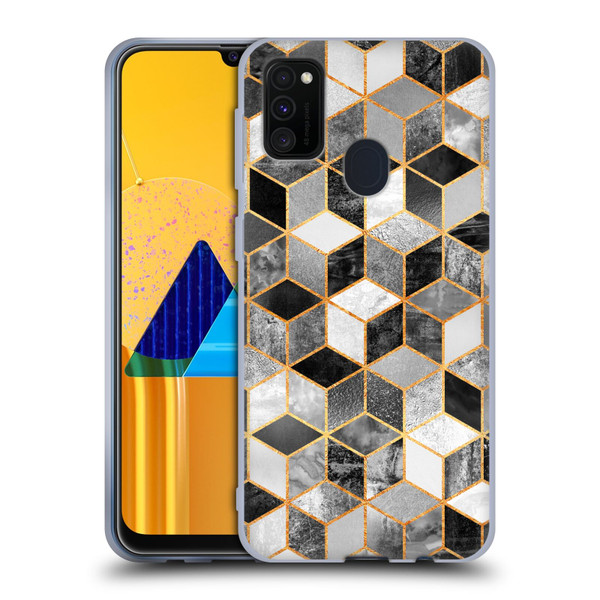 Elisabeth Fredriksson Cubes Collection Black And White Soft Gel Case for Samsung Galaxy M30s (2019)/M21 (2020)
