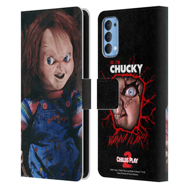 Child's Play II Key Art Doll Leather Book Wallet Case Cover For OPPO Reno 4 5G