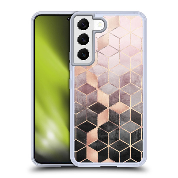 Elisabeth Fredriksson Cubes Collection Pink And Grey Gradient Soft Gel Case for Samsung Galaxy S22 5G