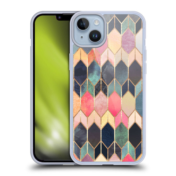 Elisabeth Fredriksson Geometric Design And Pattern Colourful Stained Glass Soft Gel Case for Apple iPhone 14 Plus