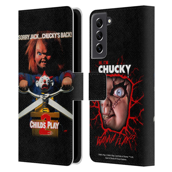 Child's Play II Key Art Poster Leather Book Wallet Case Cover For Samsung Galaxy S21 FE 5G
