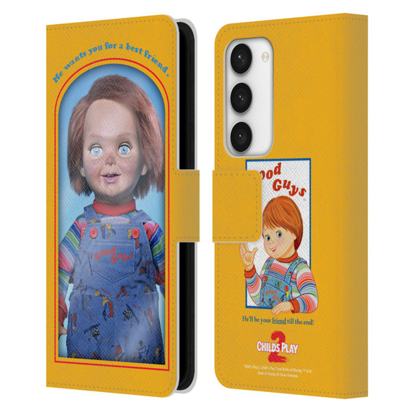 Child's Play II Key Art Good Guys Toy Box Leather Book Wallet Case Cover For Samsung Galaxy S23 5G