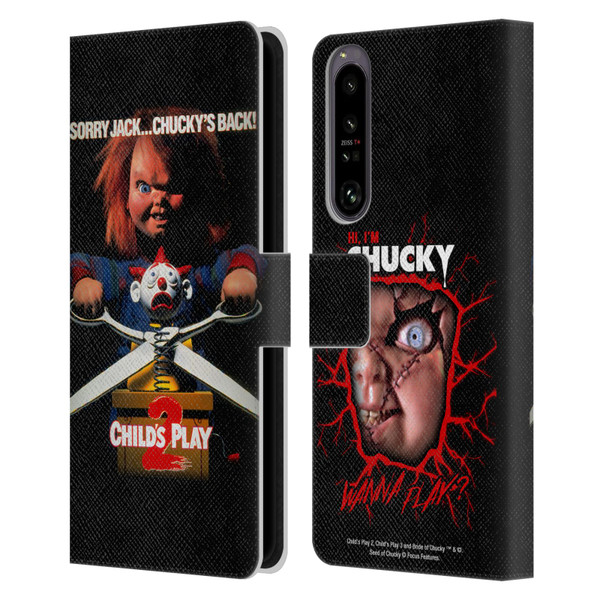 Child's Play II Key Art Poster Leather Book Wallet Case Cover For Sony Xperia 1 IV