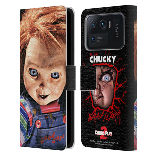 Child's Play II Key Art Doll Stare Leather Book Wallet Case Cover For Xiaomi Mi 11 Ultra