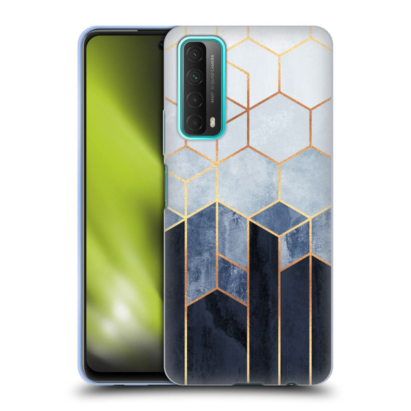 Elisabeth Fredriksson Sparkles Soft Blue Hexagons Soft Gel Case for Huawei P Smart (2021)