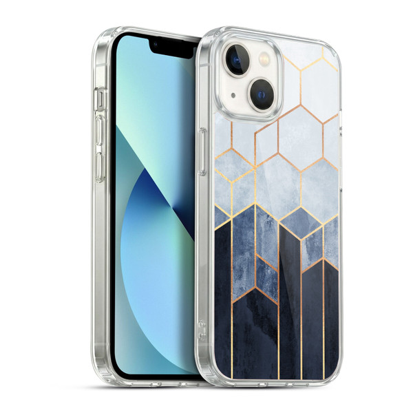 Elisabeth Fredriksson Sparkles Soft Blue Hexagons Soft Gel Case for Apple iPhone 13