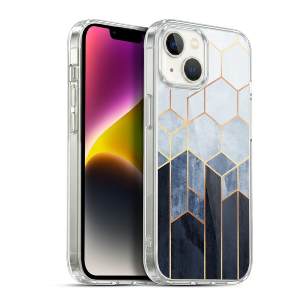 Elisabeth Fredriksson Sparkles Soft Blue Hexagons Soft Gel Case for Apple iPhone 14