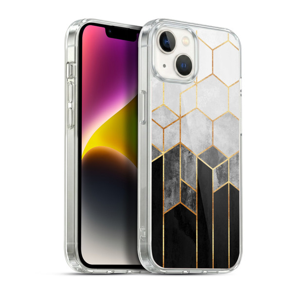 Elisabeth Fredriksson Sparkles Charcoal Hexagons Soft Gel Case for Apple iPhone 14 Plus & MagSafe