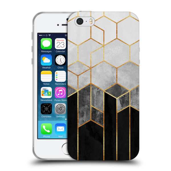 Elisabeth Fredriksson Sparkles Charcoal Hexagons Soft Gel Case for Apple iPhone 5 / 5s / iPhone SE 2016