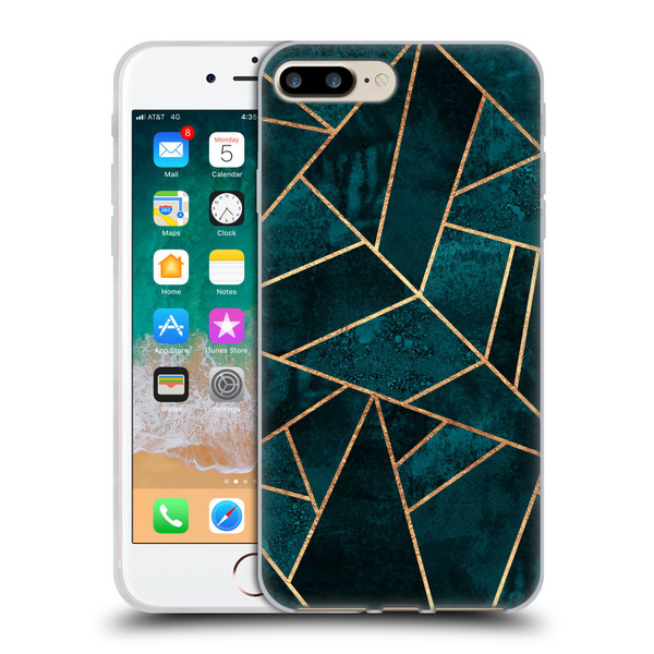 Elisabeth Fredriksson Sparkles Deep Teal Stone Soft Gel Case for Apple iPhone 7 Plus / iPhone 8 Plus