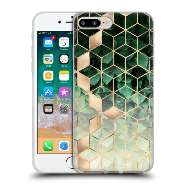 Elisabeth Fredriksson Sparkles Leaves And Cubes Soft Gel Case for Apple iPhone 7 Plus / iPhone 8 Plus