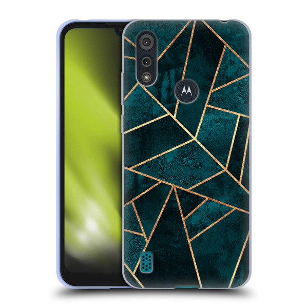 Elisabeth Fredriksson Sparkles Deep Teal Stone Soft Gel Case for Motorola Moto E6s (2020)